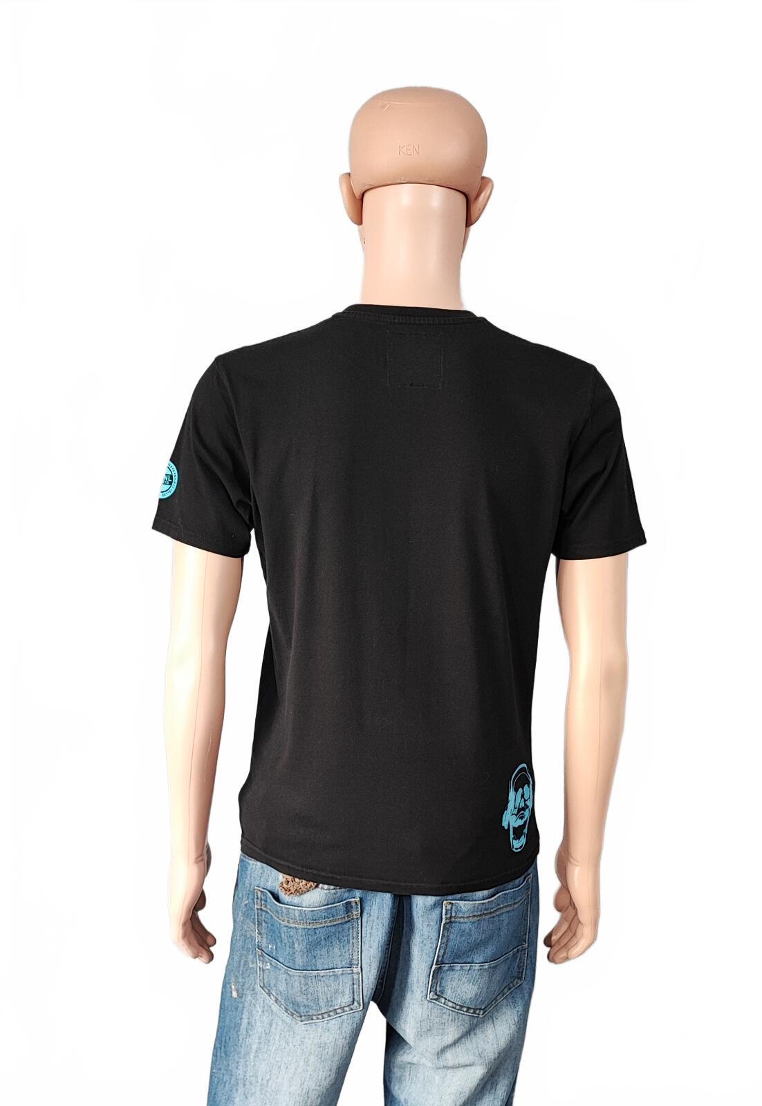 Vintage Henleys Skull Graphic T-Shirt Black Retro Y2K Men's Size Small S