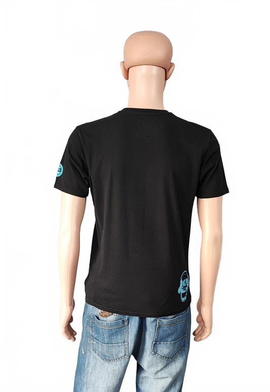 Vintage Henleys Skull Graphic T-Shirt Black Retro Y2K Men's Size Small S