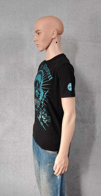 Vintage Henleys Skull Graphic T-Shirt Black Retro Y2K Men's Size Small S