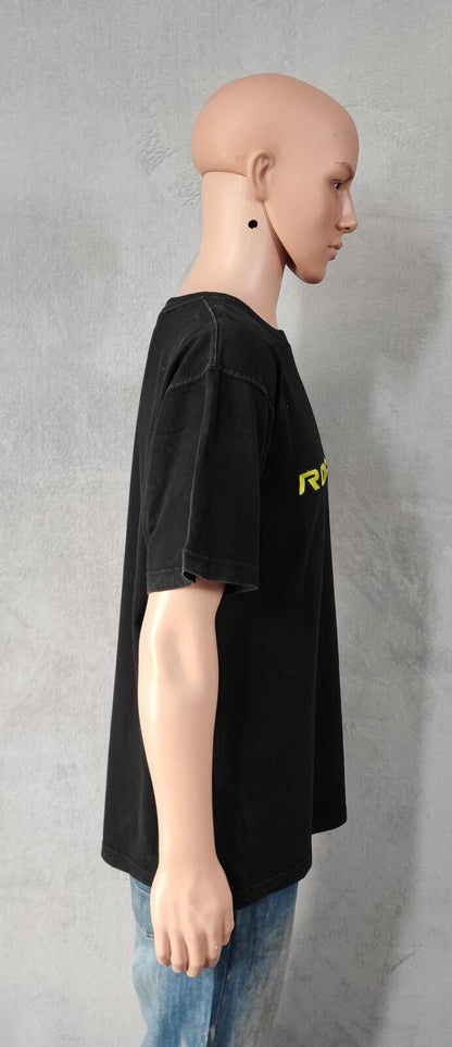 Vintage Rocawear Graphic T-Shirt Faded Black Retro Y2K Hip Hop Men's Size Large