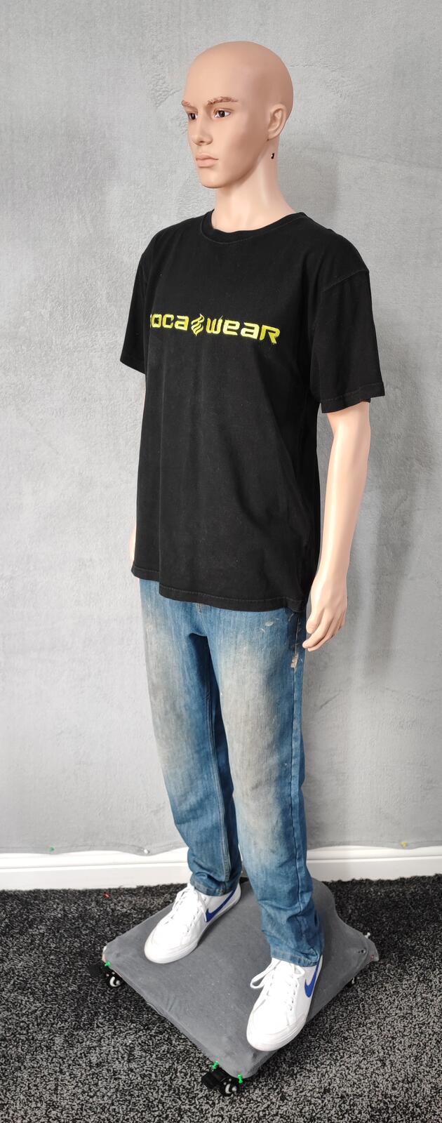 Vintage Rocawear Graphic T-Shirt Faded Black Retro Y2K Hip Hop Men's Size Large