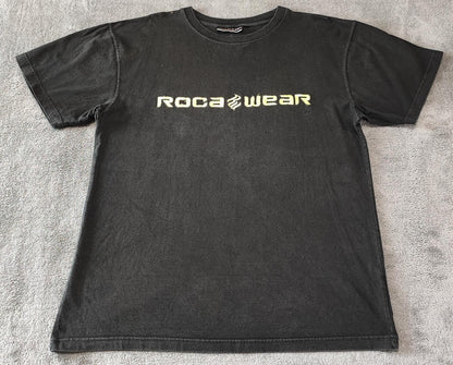 Vintage Rocawear Graphic T-Shirt Faded Black Retro Y2K Hip Hop Men's Size Large