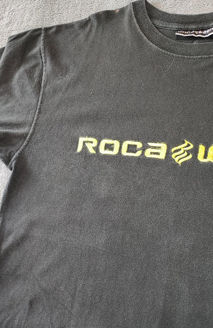 Vintage Rocawear Graphic T-Shirt Faded Black Retro Y2K Hip Hop Men's Size Large