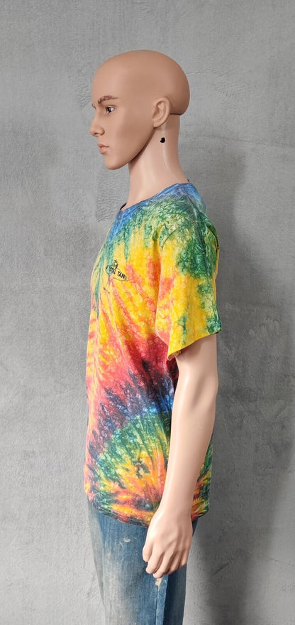 Vintage Fruit of the Loom Rainbow Chevron Tie Dye T-Shirt Men's Size Medium M