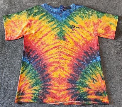 Vintage Fruit of the Loom Rainbow Chevron Tie Dye T-Shirt Men's Size Medium M