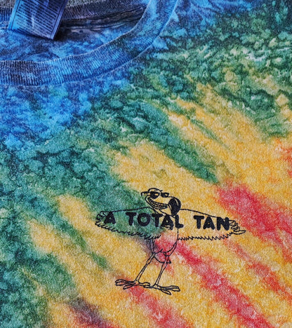 Vintage Fruit of the Loom Rainbow Chevron Tie Dye T-Shirt Men's Size Medium M