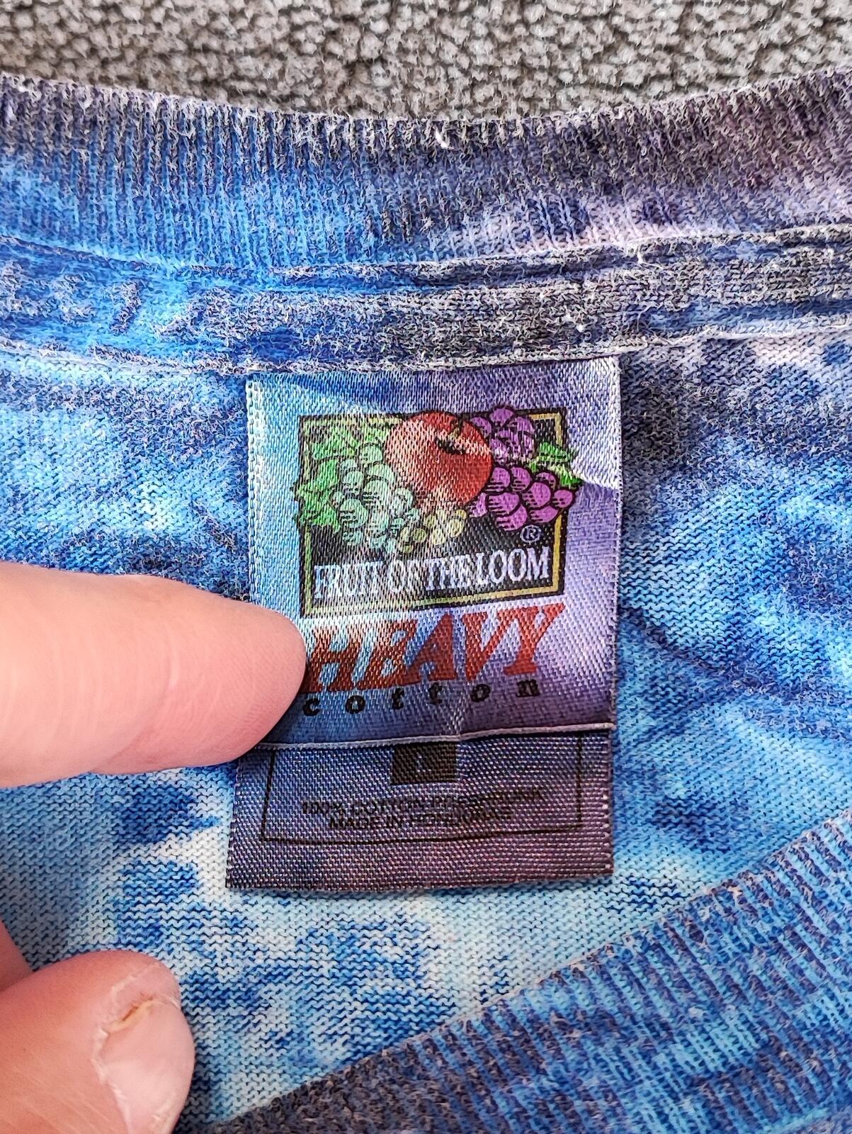 Vintage Fruit of the Loom Rainbow Chevron Tie Dye T-Shirt Men's Size Medium M