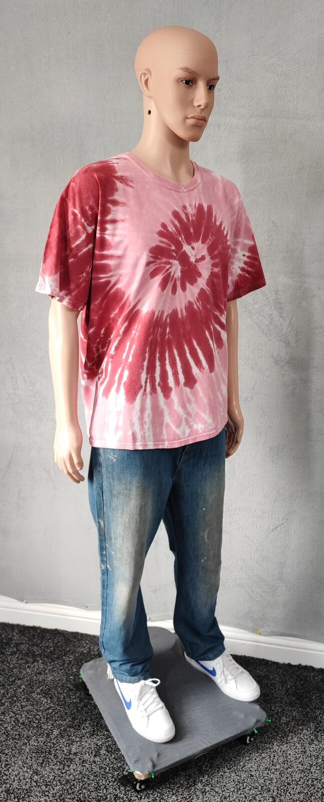 Vintage Go Red USA Tie Dye Graphic T-Shirt Red Pink Retro Y2K Men's Size XL