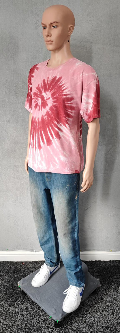 Vintage Go Red USA Tie Dye Graphic T-Shirt Red Pink Retro Y2K Men's Size XL