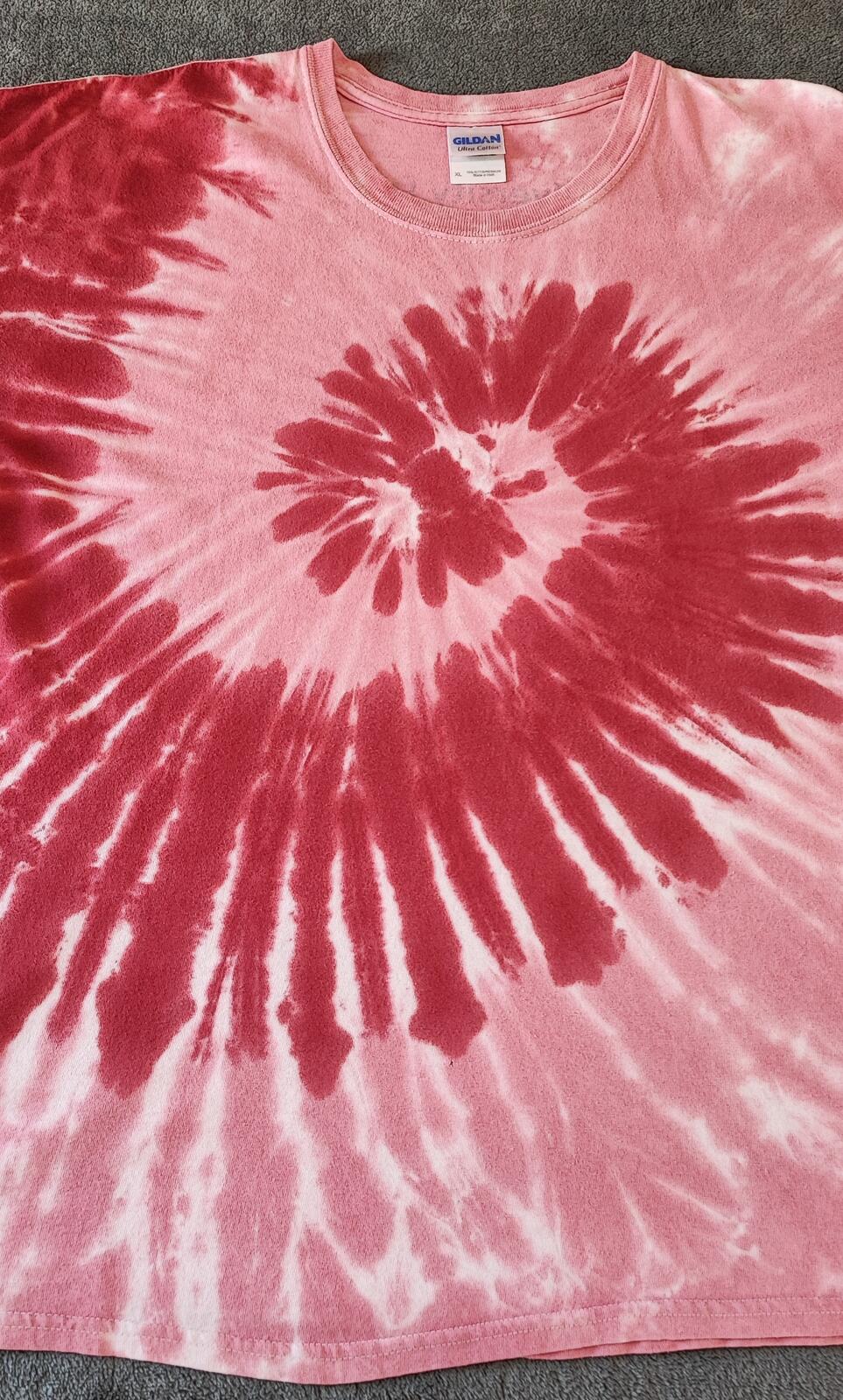 Vintage Go Red USA Tie Dye Graphic T-Shirt Red Pink Retro Y2K Men's Size XL