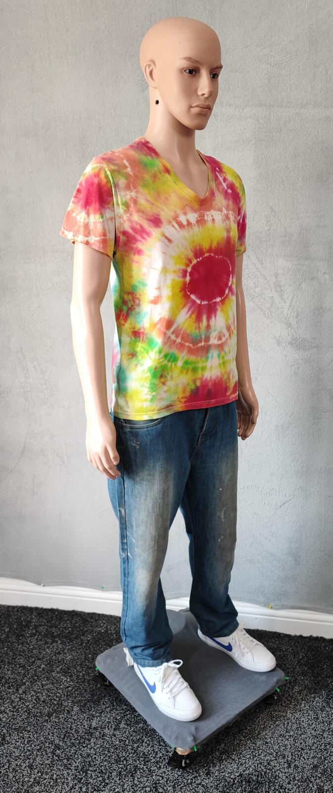 Vintage Bamm-Bamm Flintstones Tie Dye Graphic T-Shirt Retro 90s Men's Size S