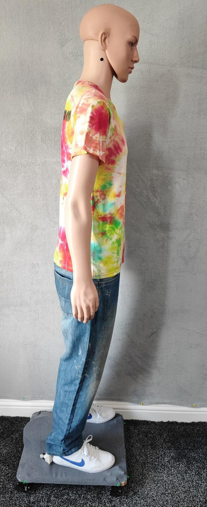 Vintage Bamm-Bamm Flintstones Tie Dye Graphic T-Shirt Retro 90s Men's Size S