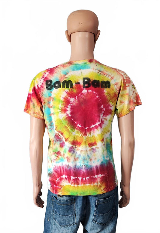 Vintage Bamm-Bamm Flintstones Tie Dye Graphic T-Shirt Retro 90s Men's Size S