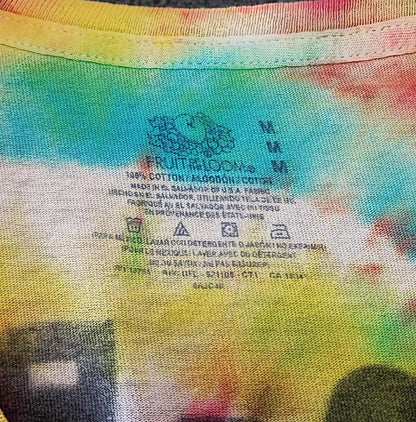 Vintage Bamm-Bamm Flintstones Tie Dye Graphic T-Shirt Retro 90s Men's Size S