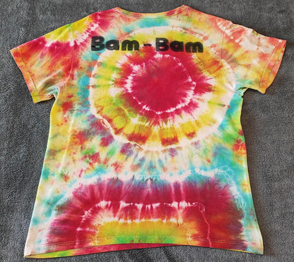 Vintage Bamm-Bamm Flintstones Tie Dye Graphic T-Shirt Retro 90s Men's Size S