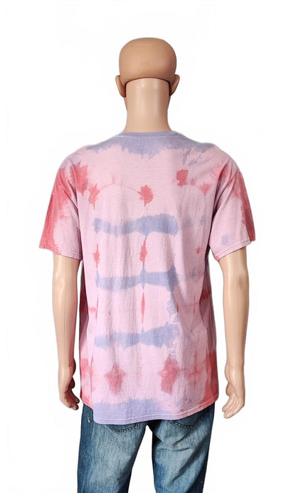 Vintage Hanes Tie Dye Graphic T-Shirt Pink Multicolour Retro 90s Mens Size Large