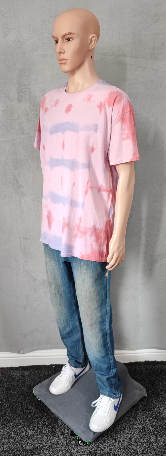Vintage Hanes Tie Dye Graphic T-Shirt Pink Multicolour Retro 90s Mens Size Large