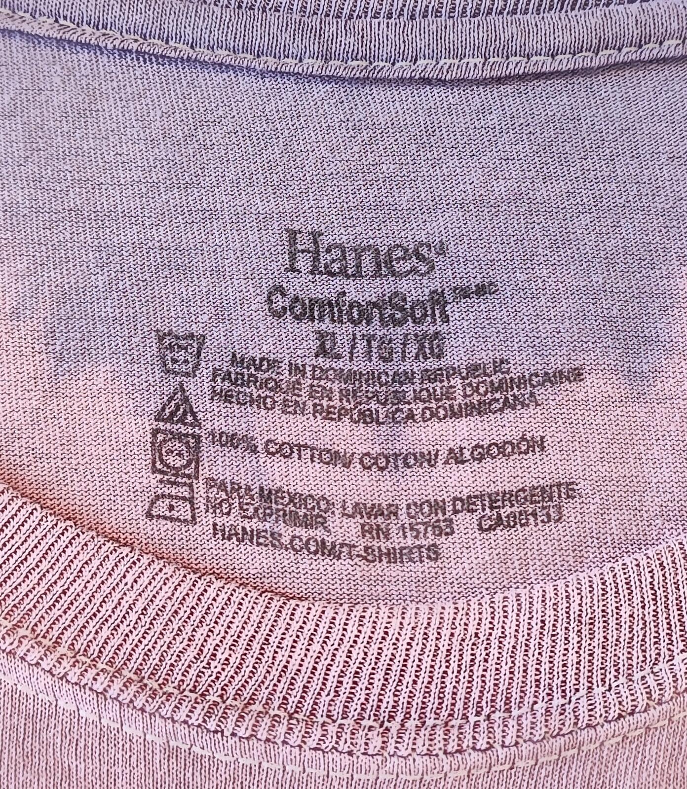 Vintage Hanes Tie Dye Graphic T-Shirt Pink Multicolour Retro 90s Mens Size Large