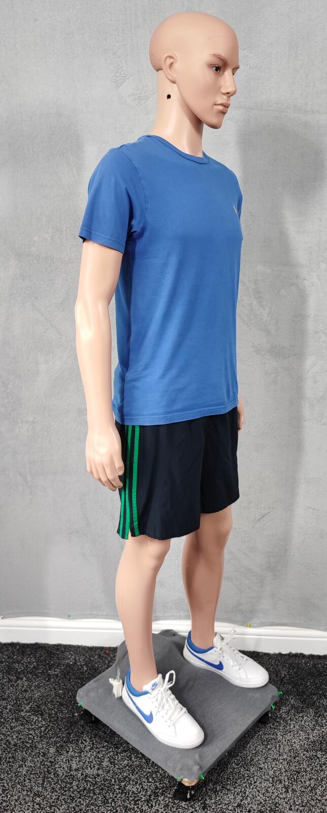Vintage Adidas Navy Blue & Green Gym Shorts 90s Y2K Running Sportswear Men's M