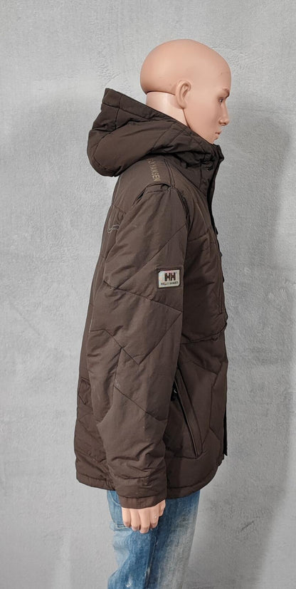 Vintage Helly Hansen Nylon Trim Full Zip Fleece Jacket Brown Men Size Large