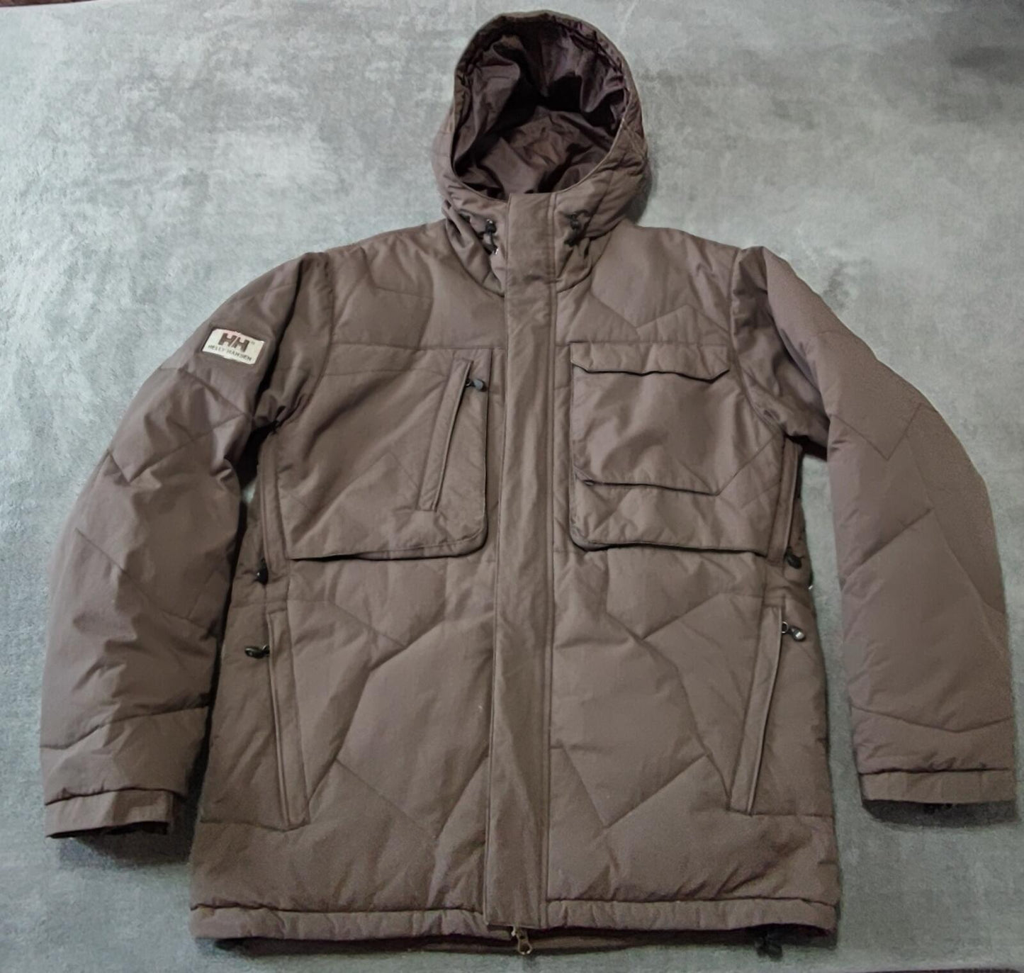 Vintage Helly Hansen Nylon Trim Full Zip Fleece Jacket Brown Men Size Large