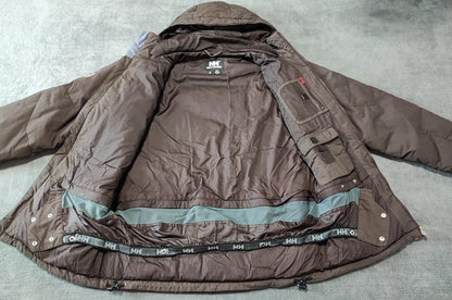Vintage Helly Hansen Nylon Trim Full Zip Fleece Jacket Brown Men Size Large
