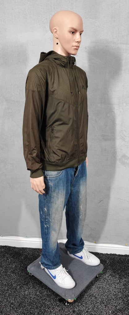 Vintage Nike Air Full Zip Both Sides Windbreaker Jacket Brown Men Size Large