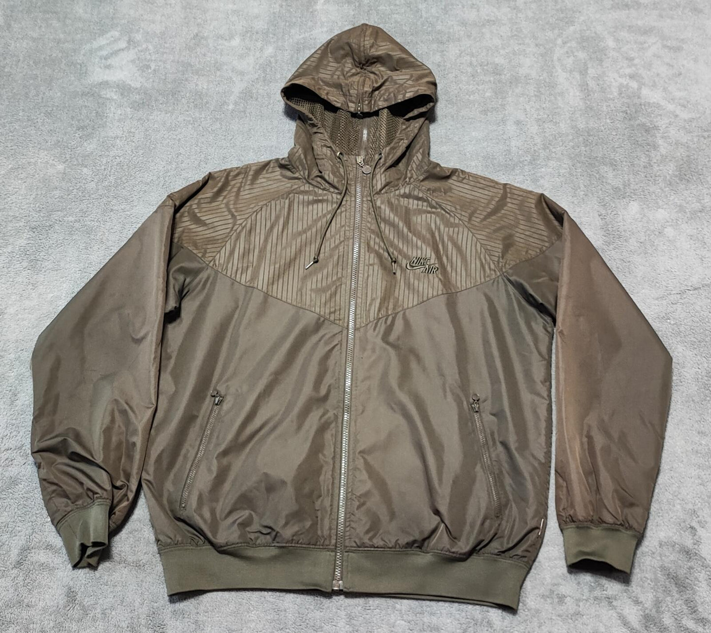 Vintage Nike Air Full Zip Both Sides Windbreaker Jacket Brown Men Size Large