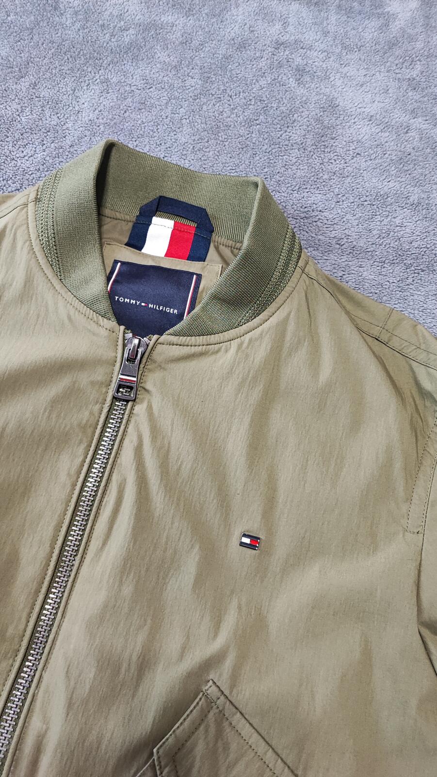 Vintage Tommy Hilfiger Plaid Lined Harrington Jacket Green Men Size Large