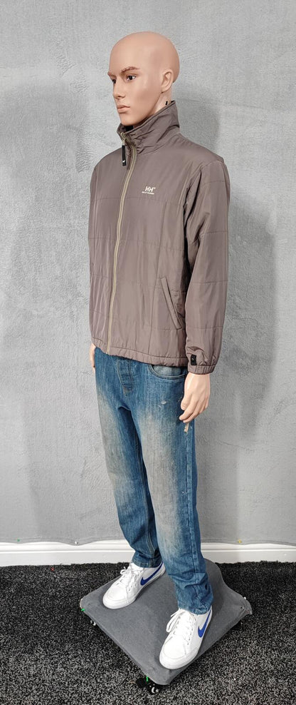 Vintage Helly Hansen Brown Full Zip Technical Fleece Mid Layer Men Size Large