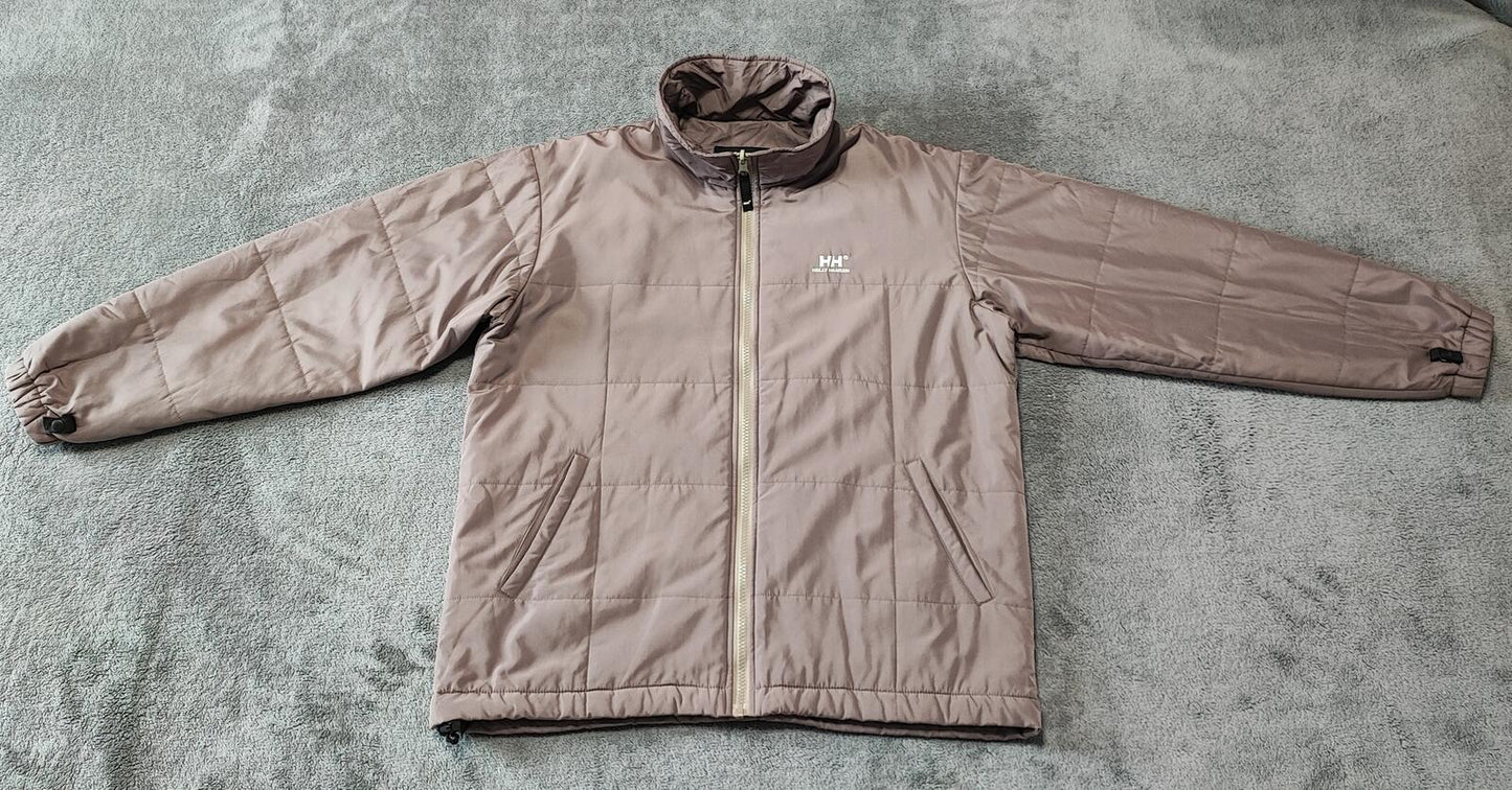 Vintage Helly Hansen Brown Full Zip Technical Fleece Mid Layer Men Size Large