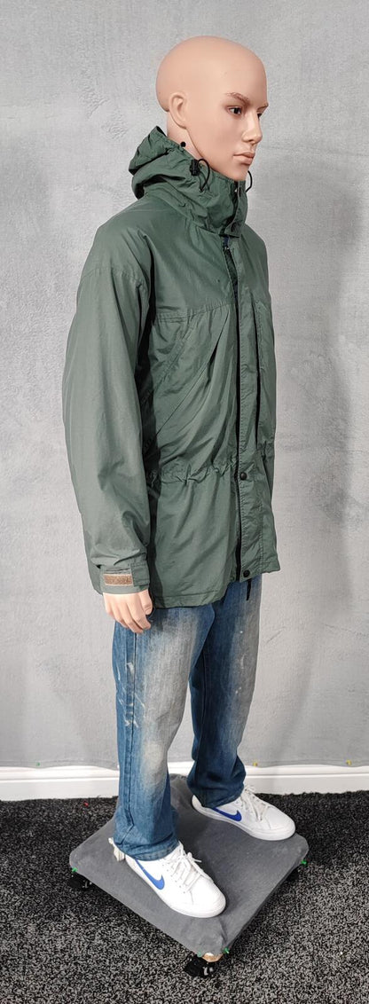 Vintage Helly Hansen Green Navy Colour Block Sailing Jacket Men Size XL