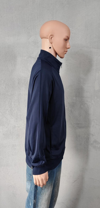 Vintage Puma Plain Navy Blue Piping Long Sleeve Track Jacket Men Size Large