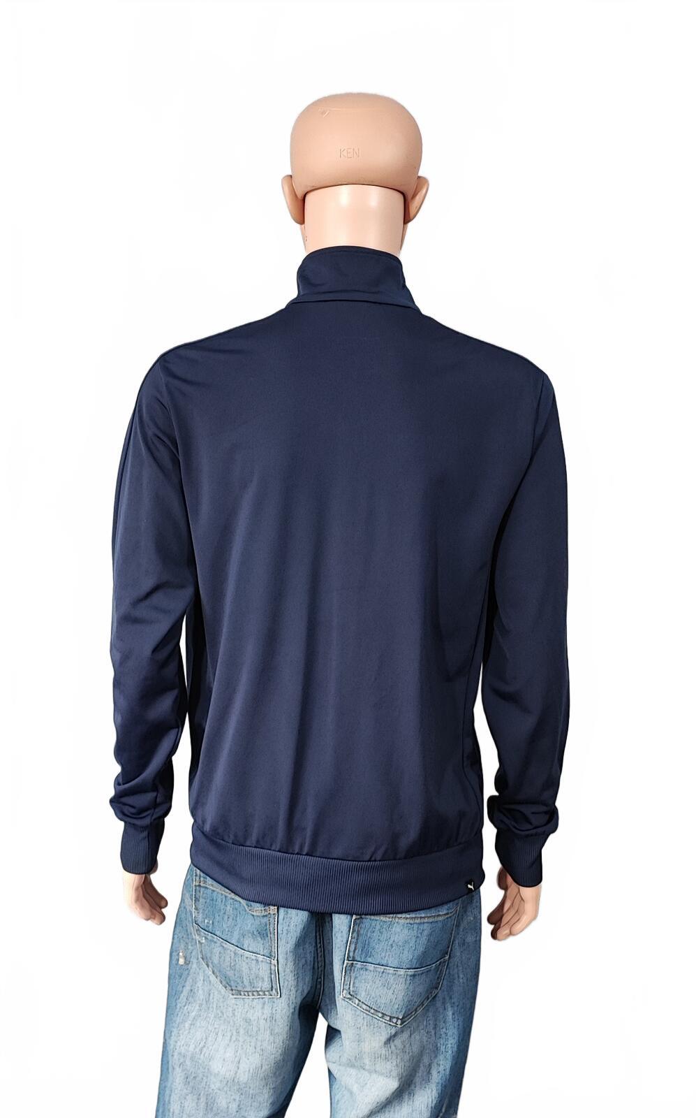 Vintage Puma Plain Navy Blue Piping Long Sleeve Track Jacket Men Size Large