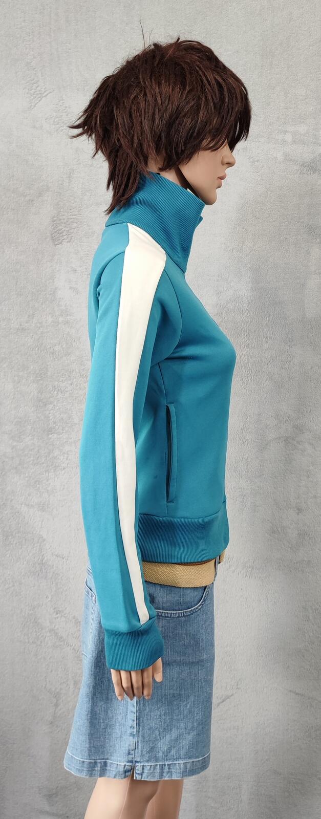 Vintage Puma Blue Green Colour Block Zip Track Jacket Women Size UK 6 XS