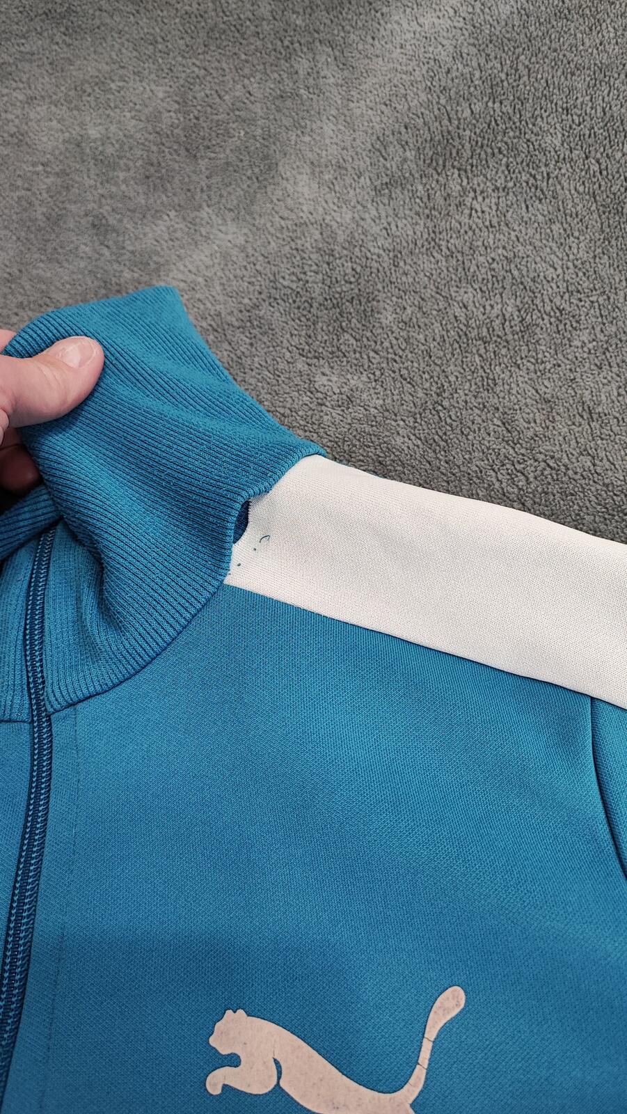 Vintage Puma Blue Green Colour Block Zip Track Jacket Women Size UK 6 XS