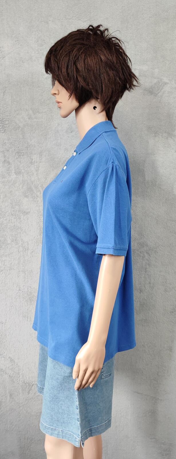 Vintage Tommy Hilfiger Embroidered Logo Polo Shirt Faded Blue Retro 90s Size L