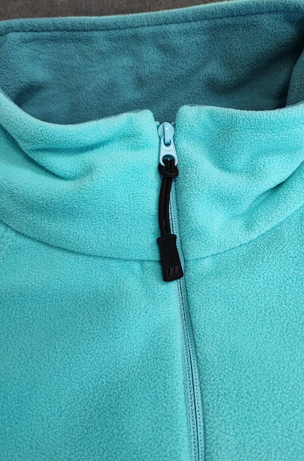 Vintage Berghaus Plain Turquoise Blue Half Zip Fleece Pullover Women UK 12 14