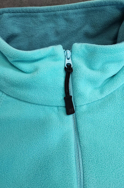 Vintage Berghaus Plain Turquoise Blue Half Zip Fleece Pullover Women UK 12 14