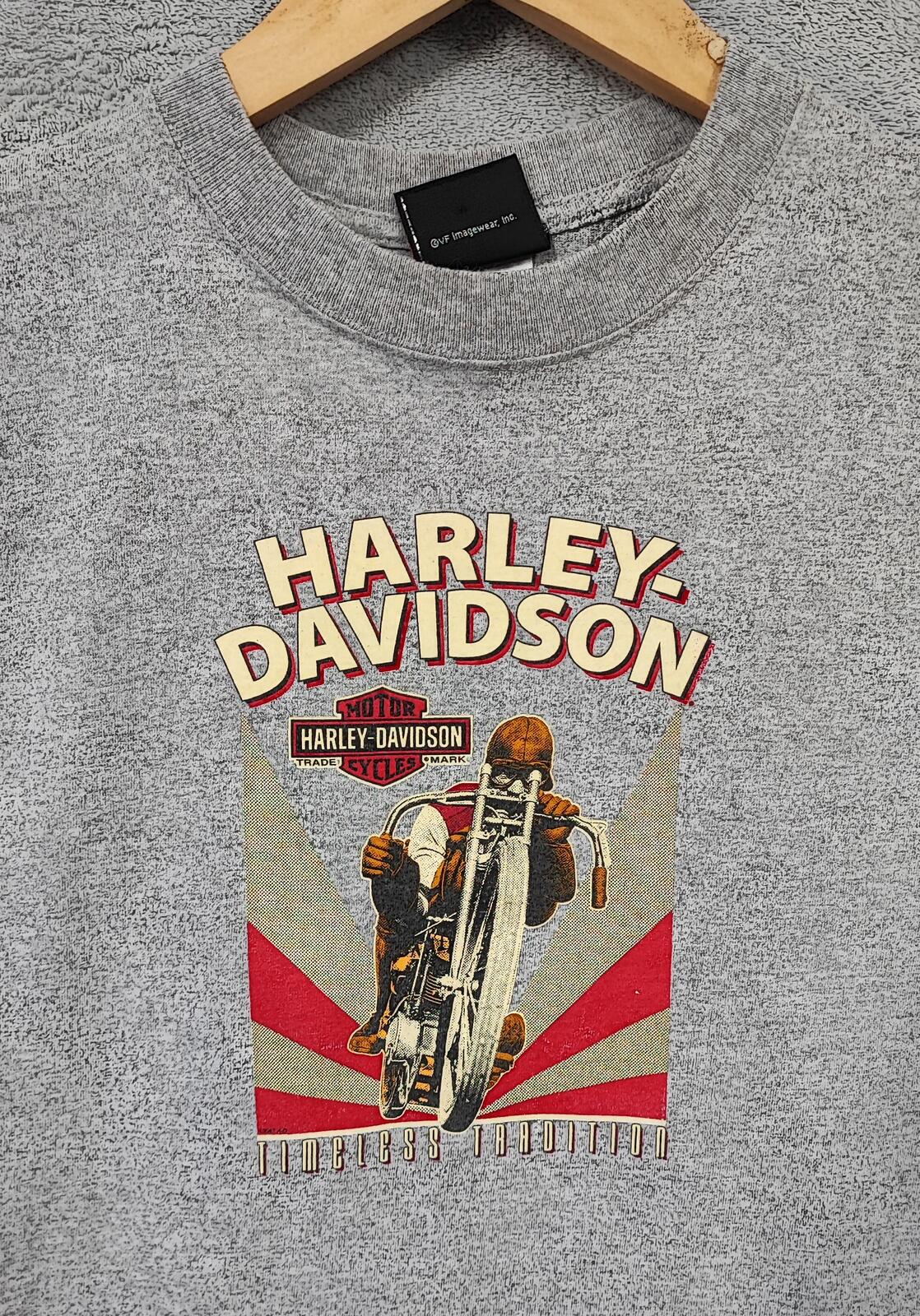 Vintage Harley Davidson Smoky Mountain Graphic T-Shirt Grey Retro 90s Size M