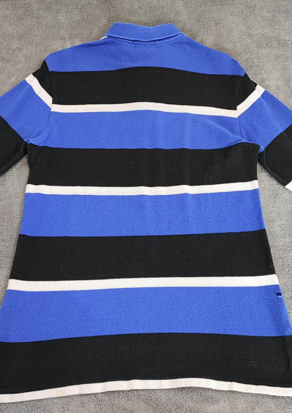 Vintage Polo Ralph Lauren Striped Rugby Shirt Blue Black White 90s Size Small S