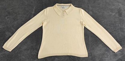 Vintage Tommy Hilfiger Embroidered Logo Rugby Shirt Yellow Retro 90s Size Small