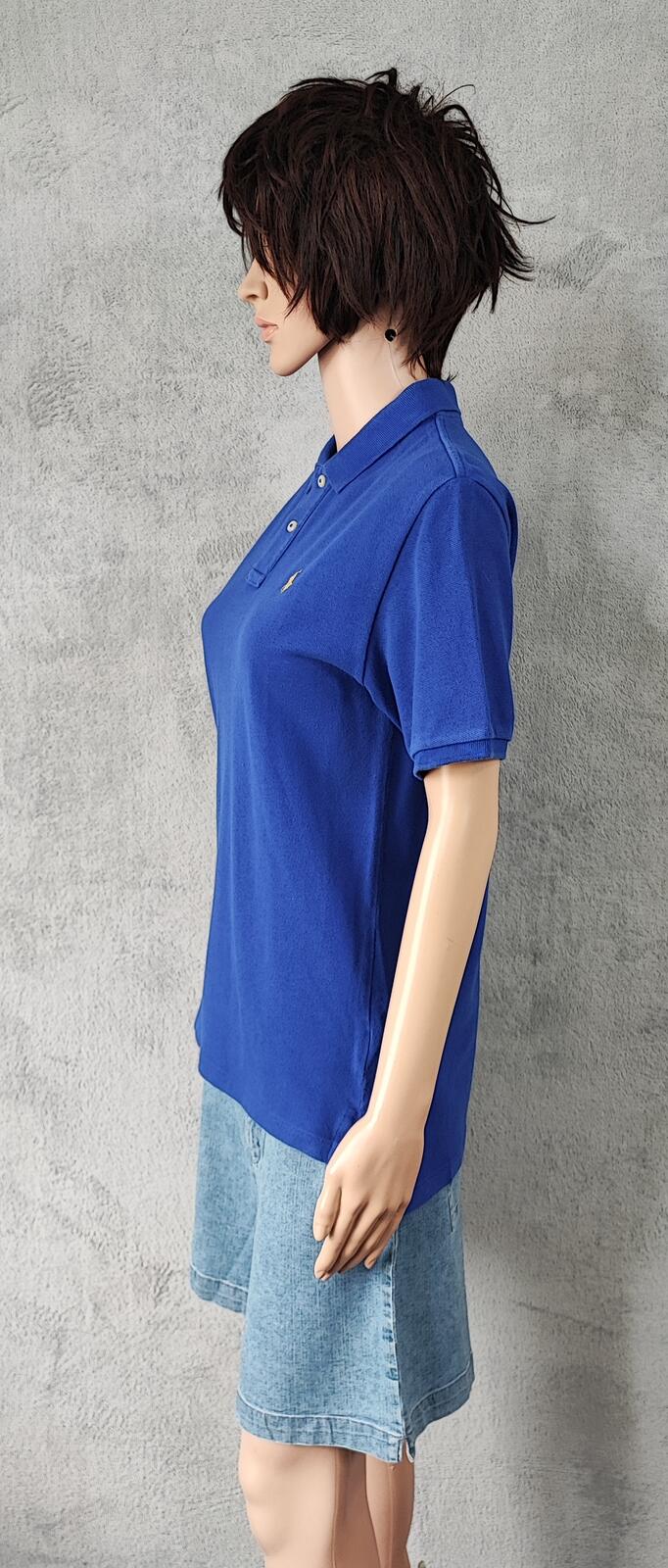 Vintage Ralph Lauren Embroidered Polo Shirt Faded Blue Retro 90s Size Small S