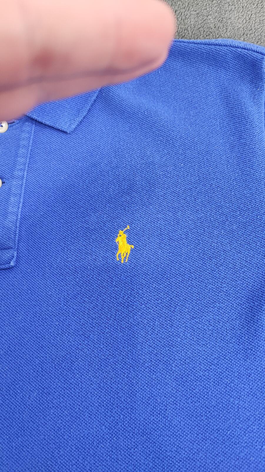 Vintage Ralph Lauren Embroidered Polo Shirt Faded Blue Retro 90s Size Small S