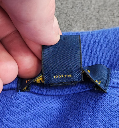 Vintage Ralph Lauren Embroidered Polo Shirt Faded Blue Retro 90s Size Small S