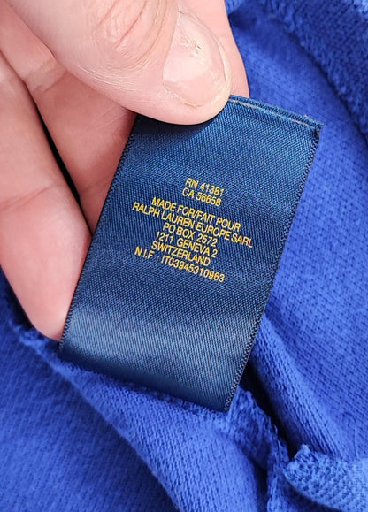Vintage Ralph Lauren Embroidered Polo Shirt Faded Blue Retro 90s Size Small S