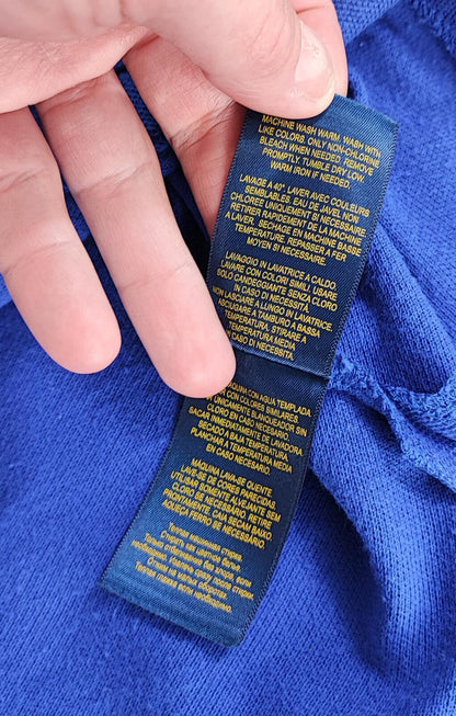 Vintage Ralph Lauren Embroidered Polo Shirt Faded Blue Retro 90s Size Small S