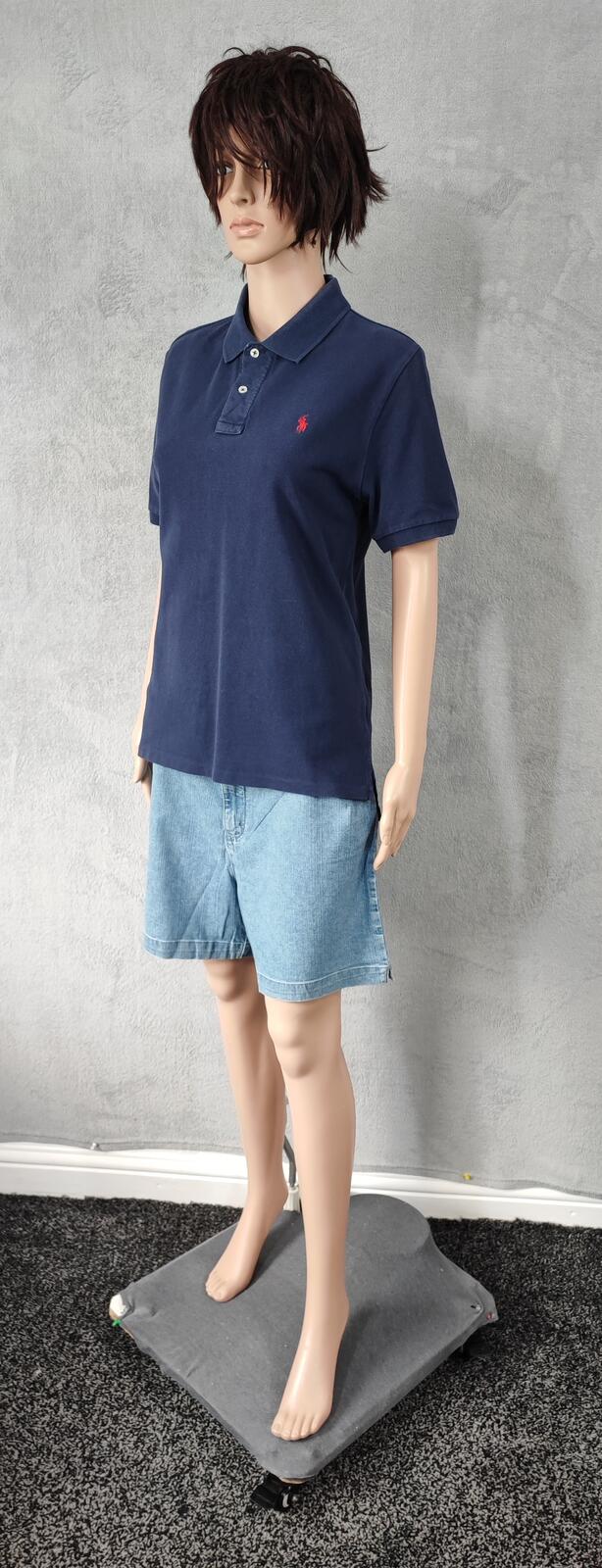 Vintage Ralph Lauren Embroidered Polo Shirt Navy Blue Retro 90s Size Small S