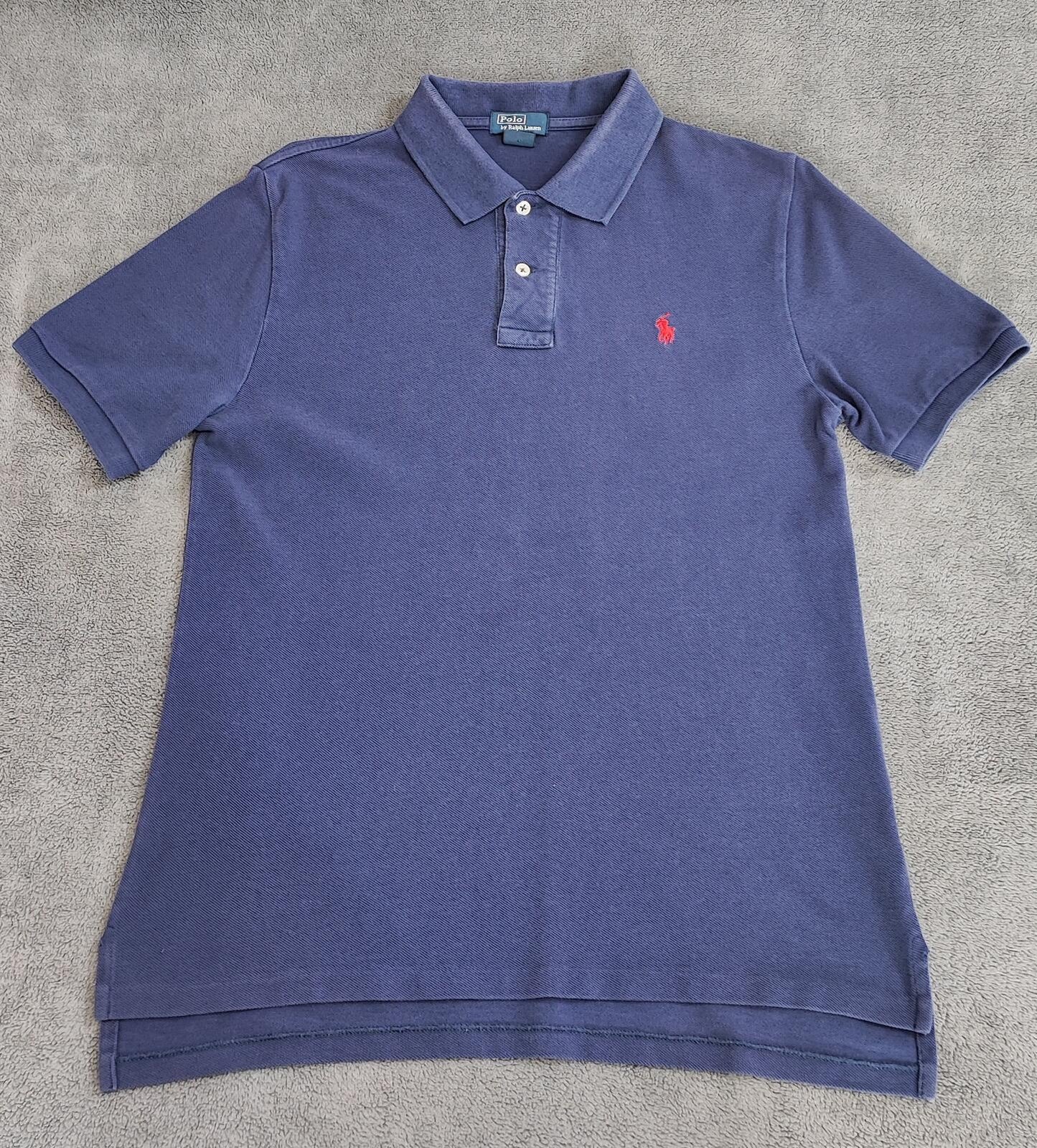 Vintage Ralph Lauren Embroidered Polo Shirt Navy Blue Retro 90s Size Small S