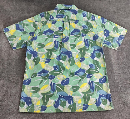 Vintage Tommy Hilfiger Tropical Short Sleeve Shirt Green Multicolour Medium